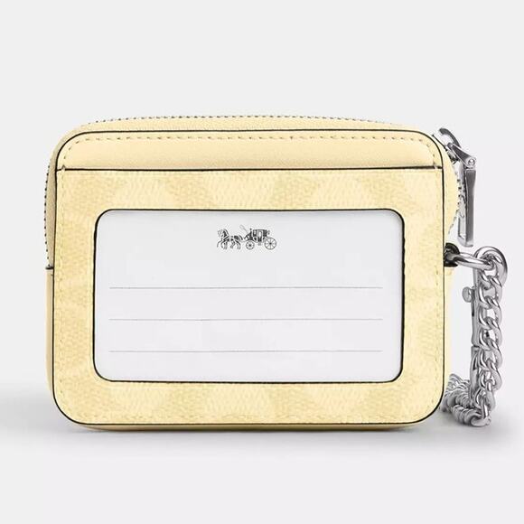 ❤️ Coach Zip Card Case In Signature Canvas - Picture 2 of 5